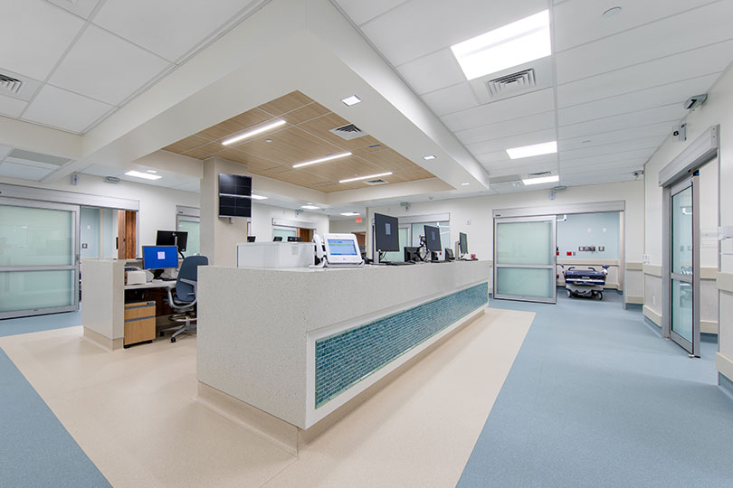 Interior of the newly remodeled Emergency Department entrance at Straub Benioff Medical Center.