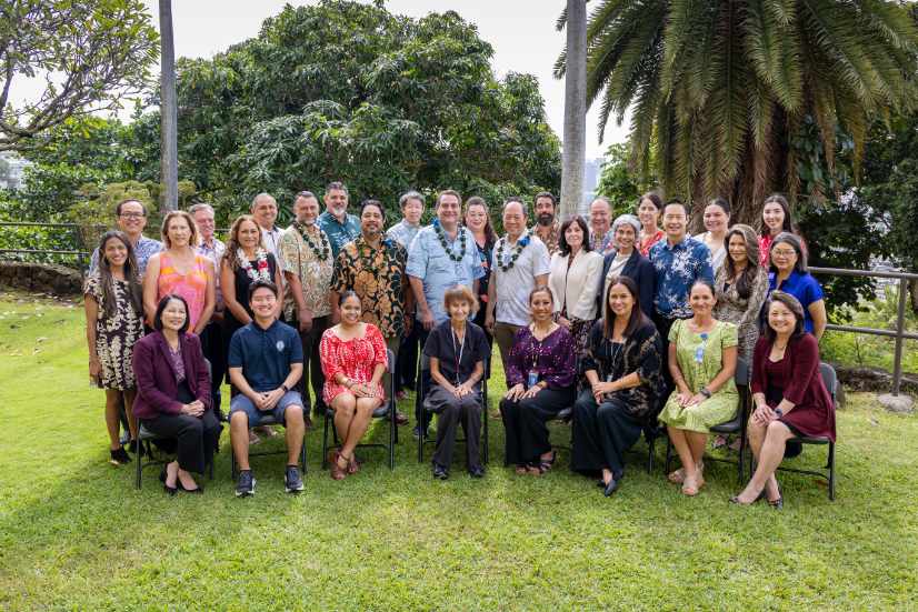 Group photo of Hawaii Pacific Health and Kamehameha Schools leaders and stakeholders.
